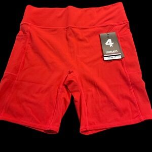 NWT Womens 4 Laps Crimson Biker PLYO Shorts with Pockets